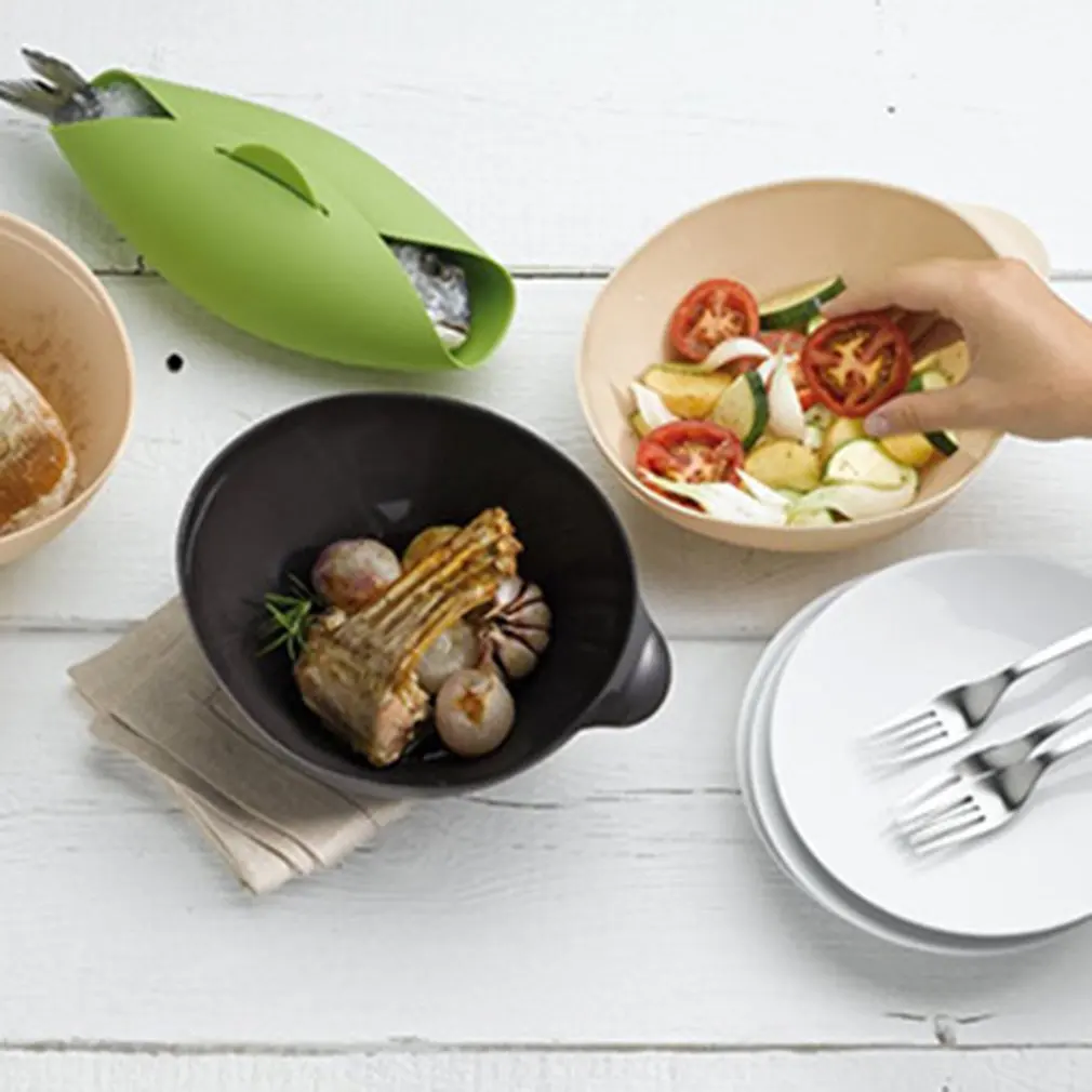 Кухонная микроволновая печь Пароварка Мягкая паста силиконовая складная чаша