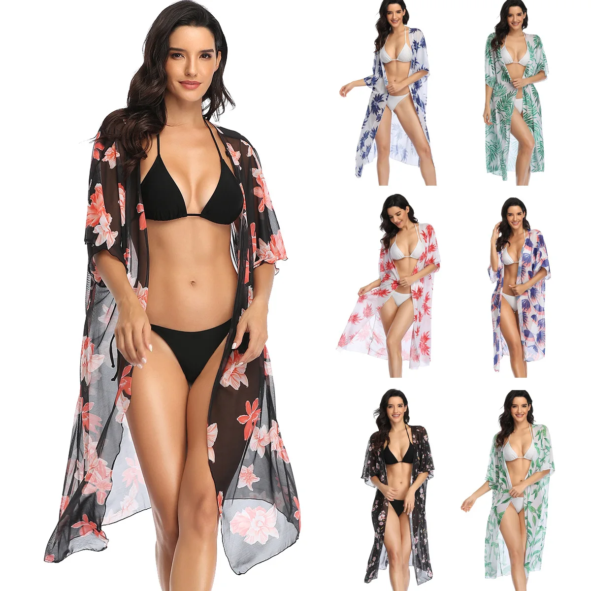 

Womens One Size Bikini Cover Ups Beach Coverup Swimsuits Sunscreen Half Sleeve Covers