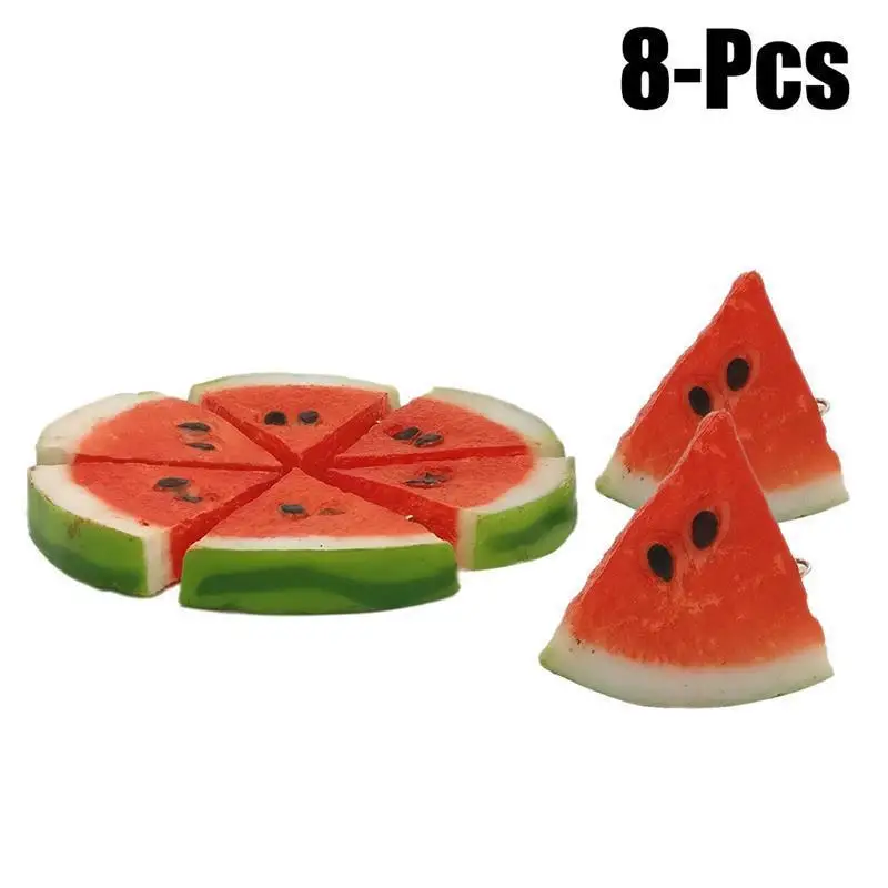 

8pcs Artificial Watermelon Slices Fake Fruits Artificial Fruit Lifelike Decorative Fruits For Party Kitchen Home Decor