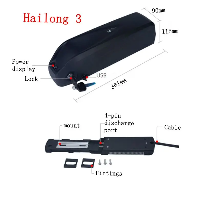 

Fast Ship 36V 48V 18ah Hailong1 Hailong 3 24.5ah Polly Max Batteria Built in Samsung Cell 500W 750W 1000W 1500W EBike Battery