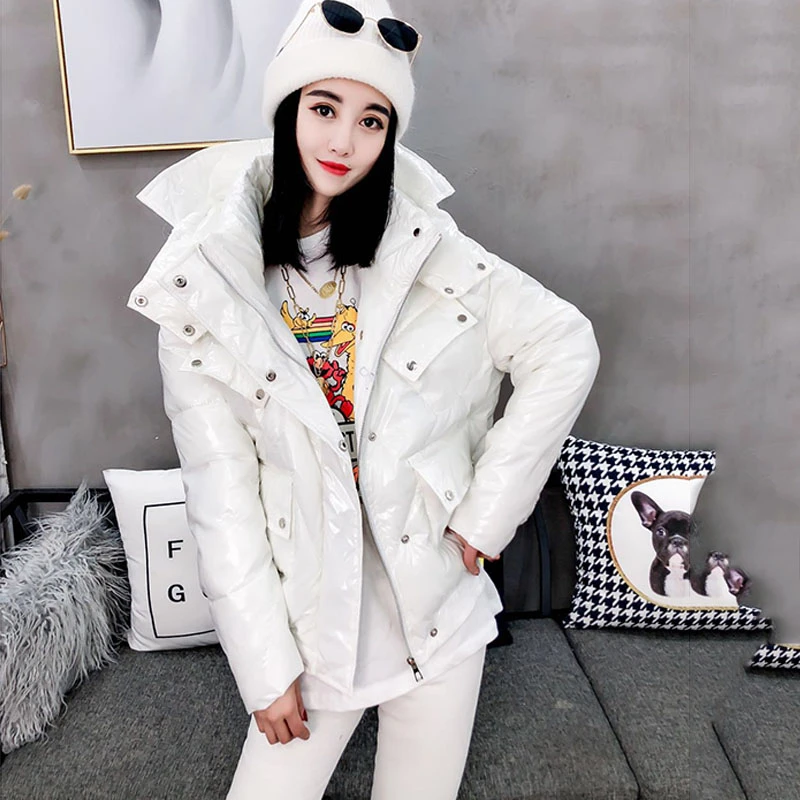 Женская короткая пуховая куртка Повседневная Толстая ветрозащитная