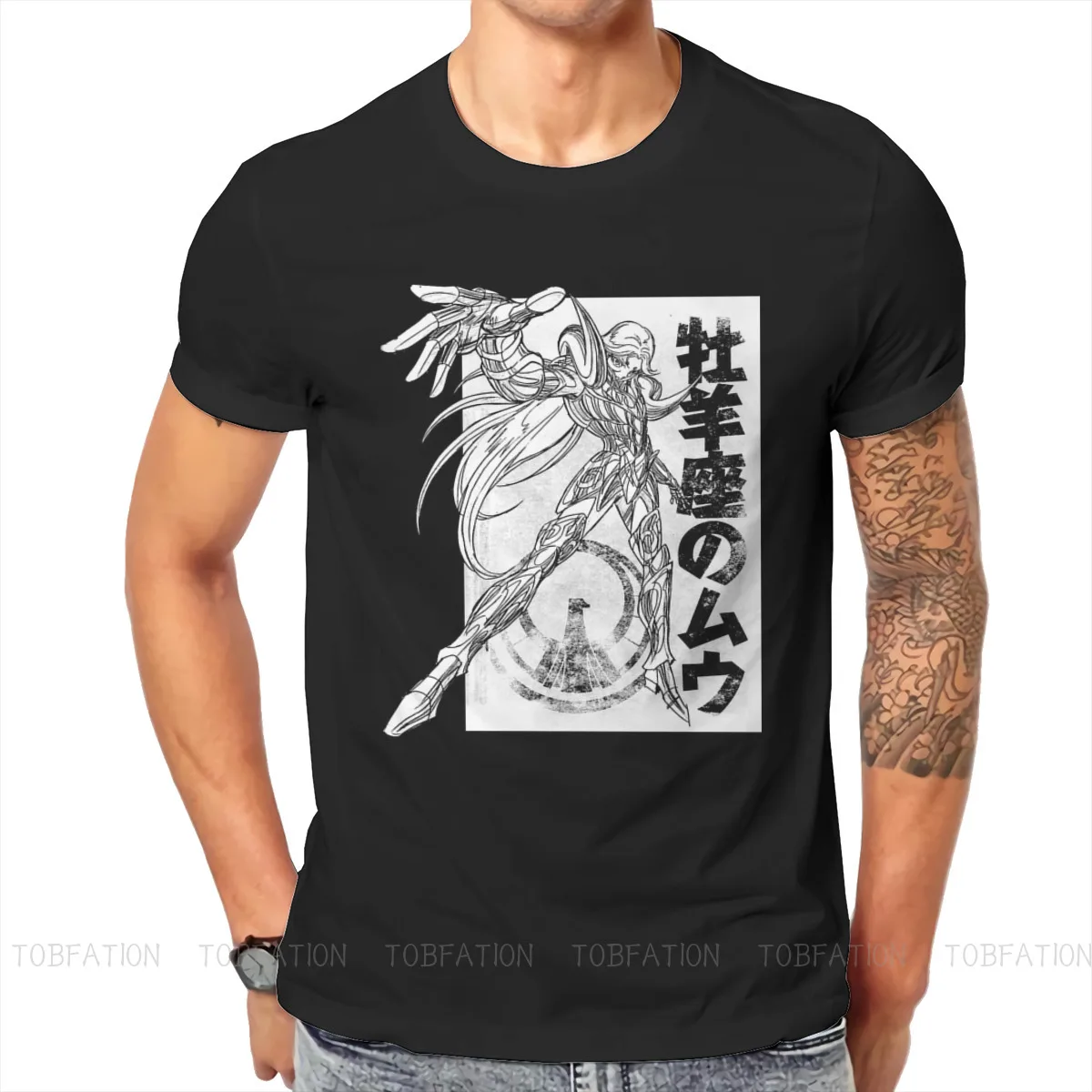 

Mu no Aries Newest TShirts Saint Seiya Episode G Greek Mythology Men Harajuku Pure Cotton Streetwear T Shirt O Neck Big Size