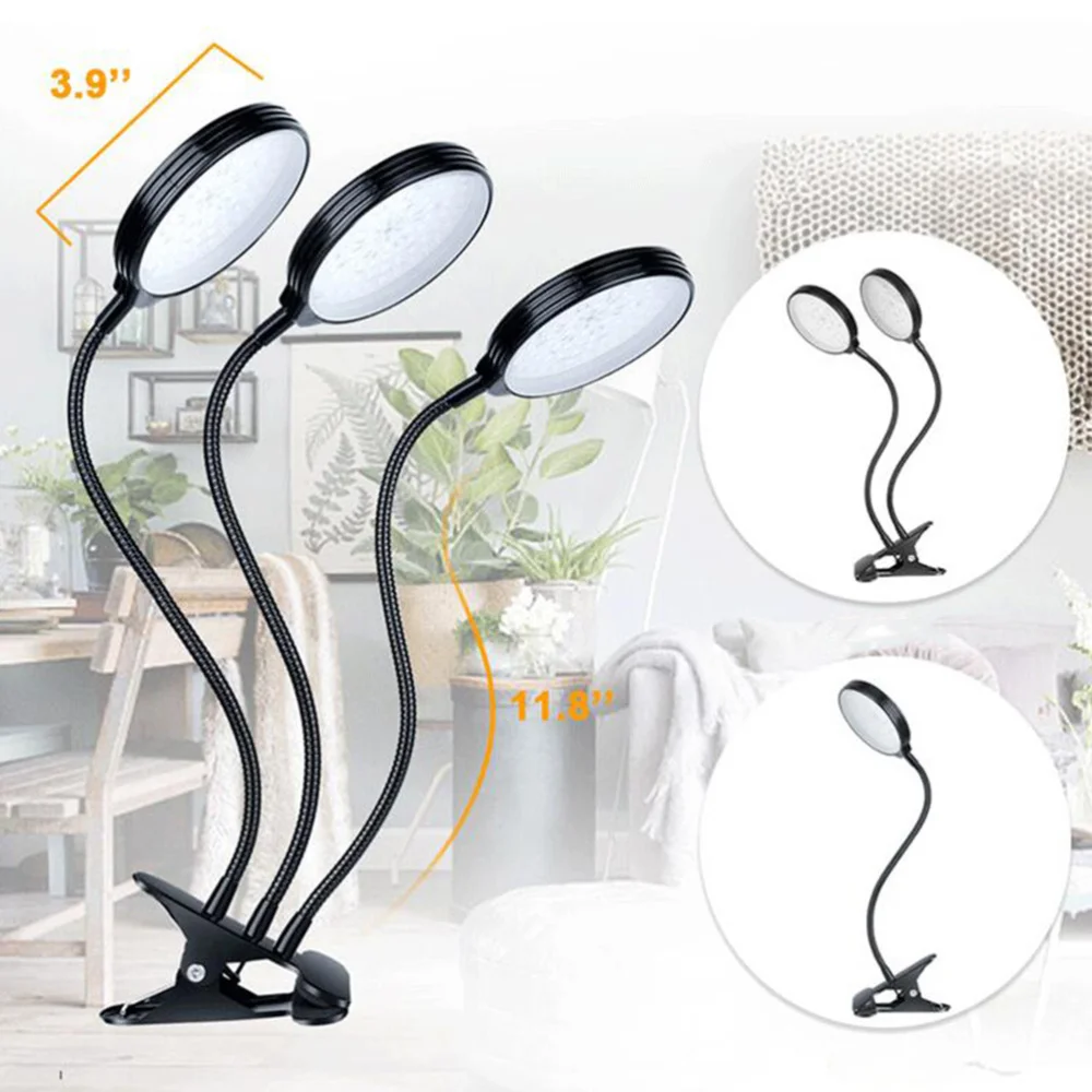 

45W 3-Head Plant Light USB Flexible Timing Dimming LED Waterproof Plant Grow Lamp with Clip for Greenhouse Flower Pot