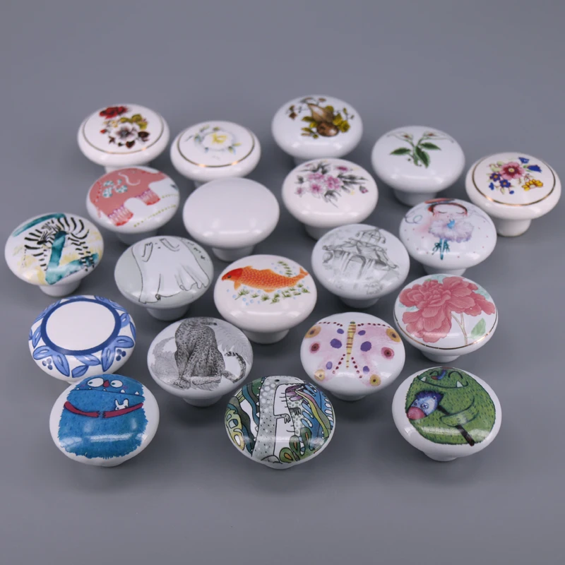 1 шт. белые ручки для комода с мультяшными персонажами керамические детской