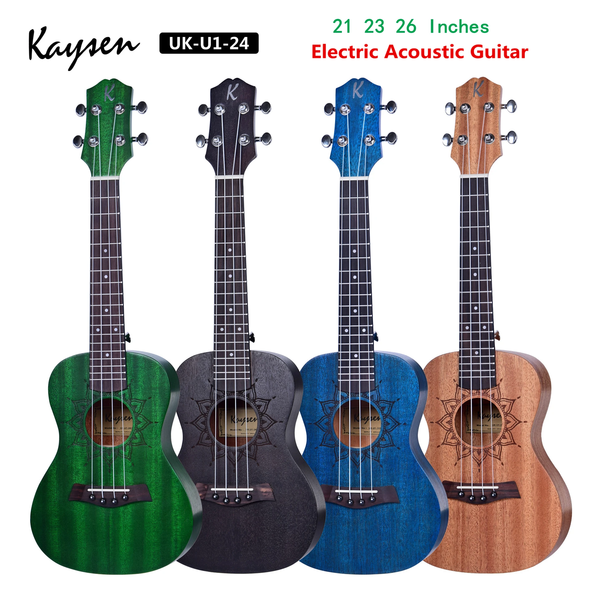 ukulele akustische 23 26 zoll elektrische konzert tenor mini gitarre 4 strings ukulele guitarra mahagoni ukalele pick up free global shipping