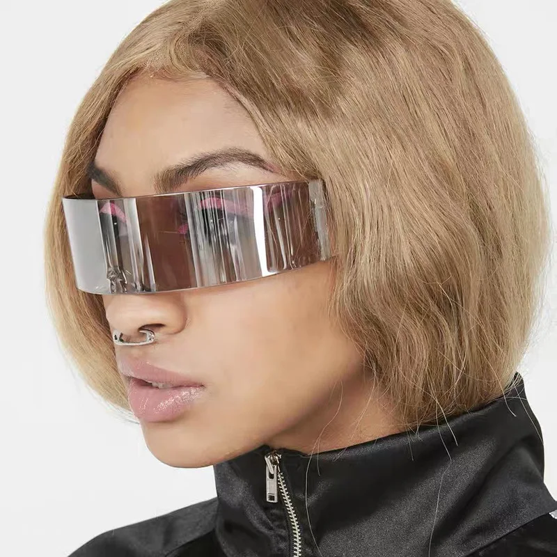 Мода выпускного косплей реквизит будущее цельные Солнцезащитные очки Мужчины