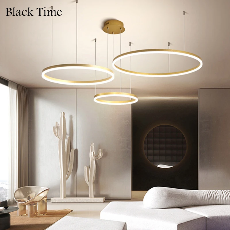 Современные круглые светодиодные люстры лампы для гостиной спальни столовой