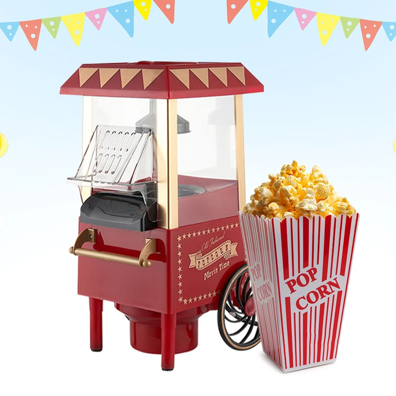 Электрическая мини-попкорн-машина в стиле ретро для приготовления попкорна