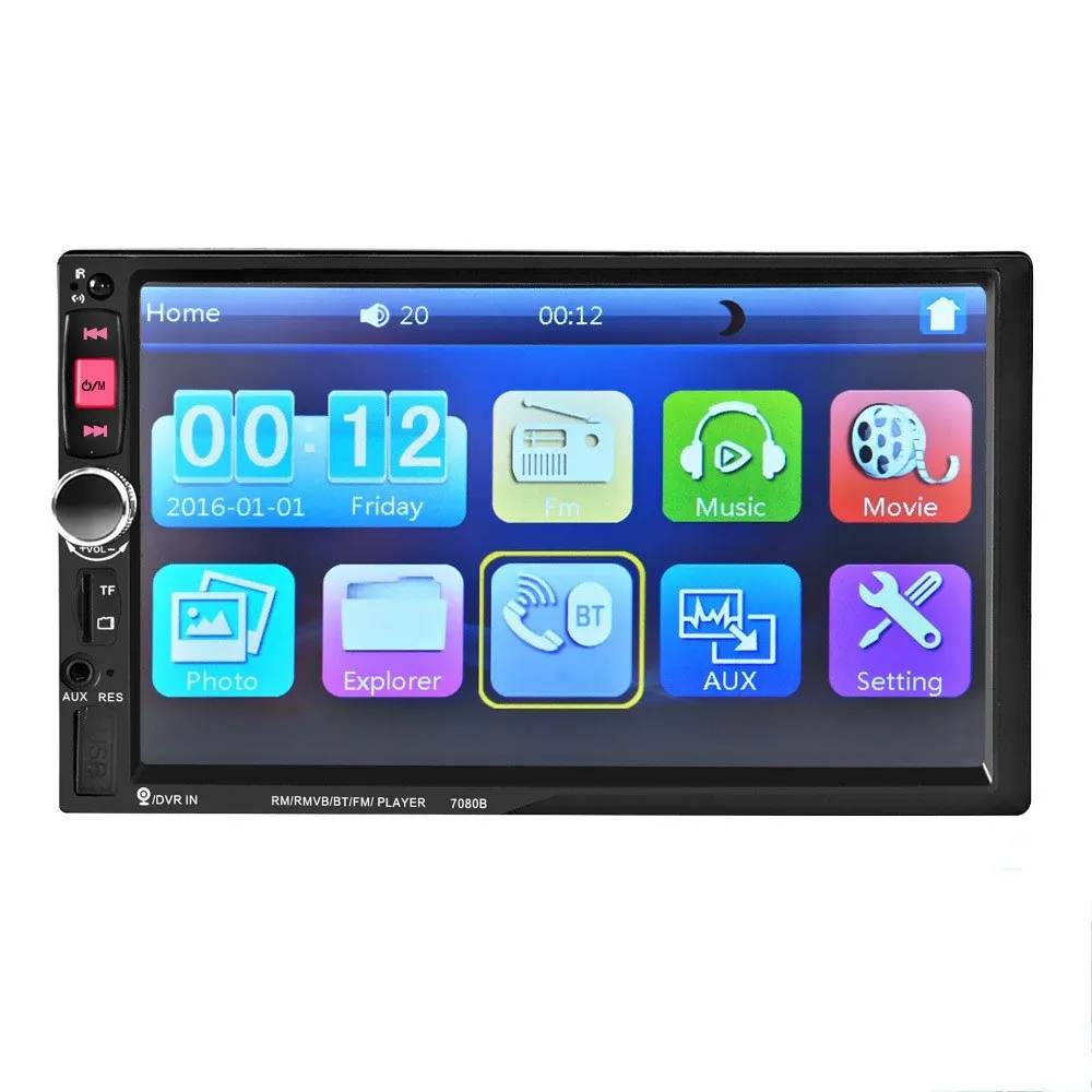 Автомагнитола 7080B 7 &quotHD 2 DIN Bluetooth MP5 плеер FM AUX TF|MP3-плеер для авто| |
