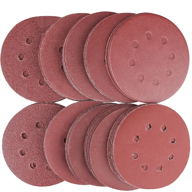 

80PCS Sanding Discs Pads, 40 60 80 100 120 150 180 240 320 400 Grits 8-Holes Sandpaper Assorted for Random Orbital Sander