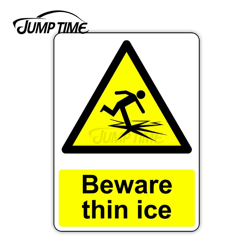 

Jump Time 13cm x7.8cm Car Sticker WARNING SIGN Decals Personality Camper Bumper Building Vinyl Waterproof Car Accessories