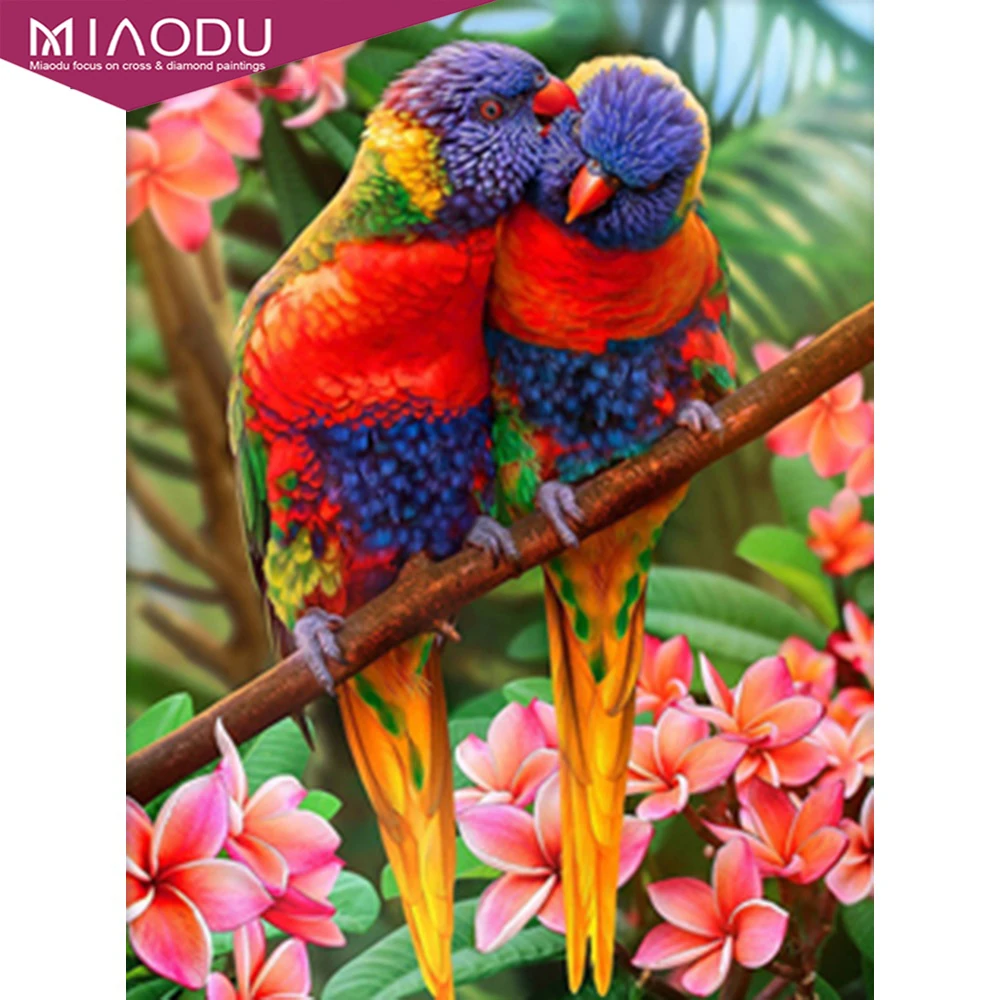 Алмазная живопись Miaodu набор для алмазной вышивки попугаем вышивка крестиком