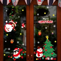 2022 christmas wall stickers new year stickers cute diy pattern children room restaurant glass window christmas decoration