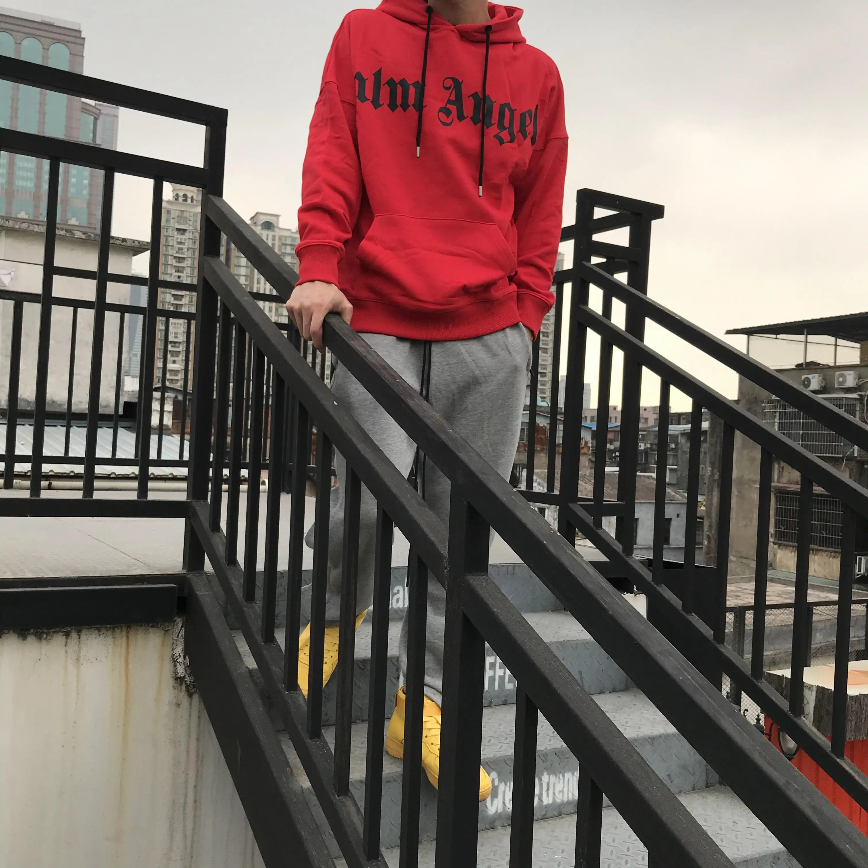 

Big Palm Angels Letter Hoodies Sweatshirts Loose Couples 48985