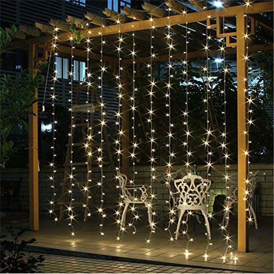 

Led Window Curtain Light 3x3M 304 LEDs Icicles Starry Fairy Lights 8 Modes Remote Control Christmas Decoration for Home Outdoor
