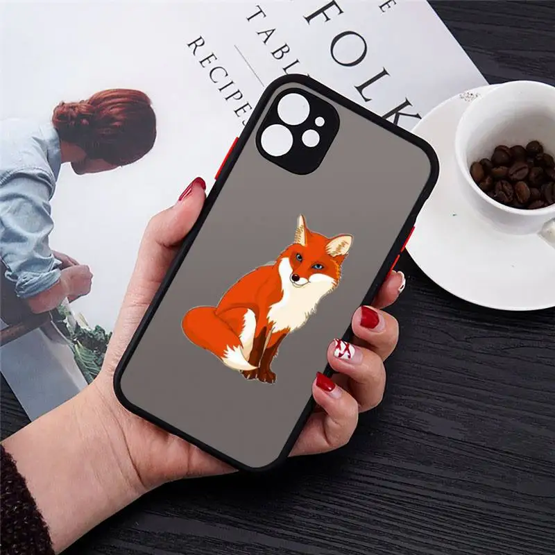 

funny foxs lovely animal Phone Case matte transparent For iphone 7 8 11 12 plus mini x xs xr pro max cover