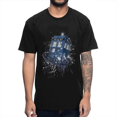 Доктор Кто из ТПУ с принтом &quotТардис (уличные ребята Tops &amp Tees плотно сидящие 100%