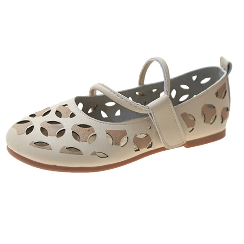 

Spring Soft Leather Flat Summer Shoes Women 2021 Casual shoes Hollow Breathable Soft Bottom Ladies Flats