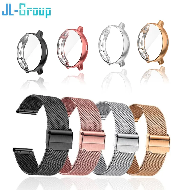 Galaxy Watch 5  Strap For Samsung Galaxy Watch 4 5 6 Active 2 40mm 44mm Band With Protector TPU Case Screen Watch 3 41mm Bracelet Accessories 