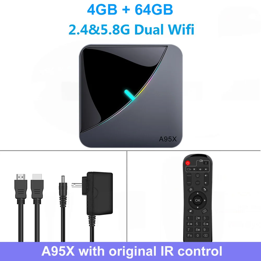 4G 64G LEMADO A95XF3 ТВ приставка Android 9,0 Amlogic S905X3 4K голосовой помощник Google 4 ГБ ОЗУ 64 Гб ПЗУ 5G wifi Смарт ТВ приставка поддержка PLEX - Color: 4G 64G