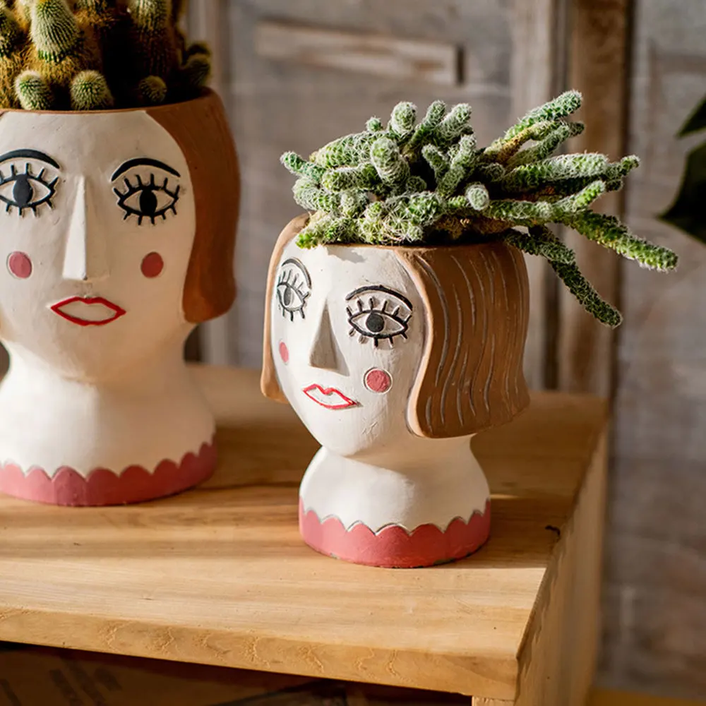 

1pc Cement Flower Planter Succulent Container Desktop Flowerpot (Assorted Color)