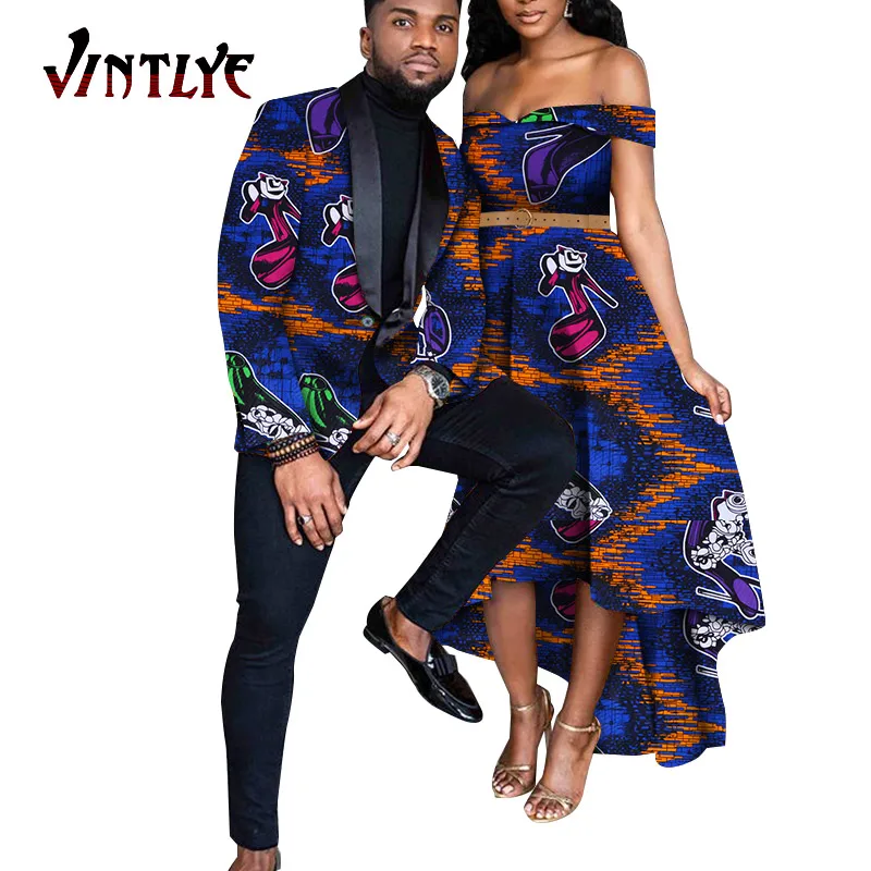 В африканском стиле Одежда для семейных пар мужских костюмов топ и