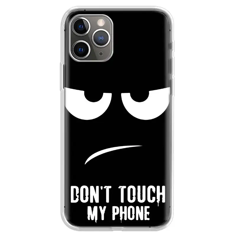 Надписью Don't Touch My Phone (не трогай мой телефон случае для iPhone 11 12 Mini Pro 7 6X8 6S плюс XS MAX