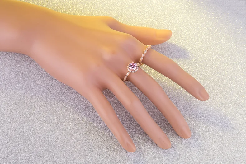 925 Новое Розовое золото круглый набор относится к женским подаркам Европейская и