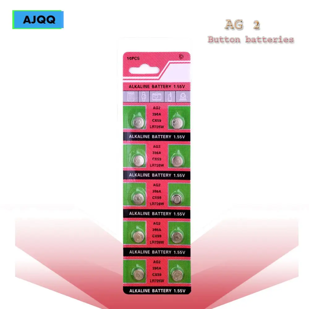 80 шт. щелочные батарейки AG2 1 55 в SR726W 396 397 LR726 SR59 SG2|Часовые батарейки| |