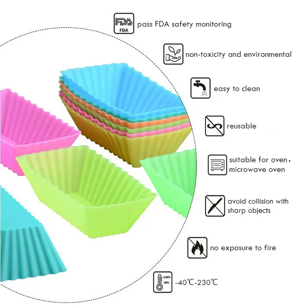 5 прямоугольных круглых чашек-кексов в форме сердца d силиконовые мыльные кекс и