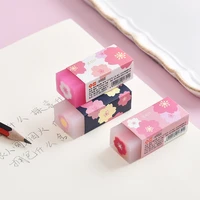 mohamm cute japanese flower printed cherry blossom rubber eraser student office school correction supplies stationery