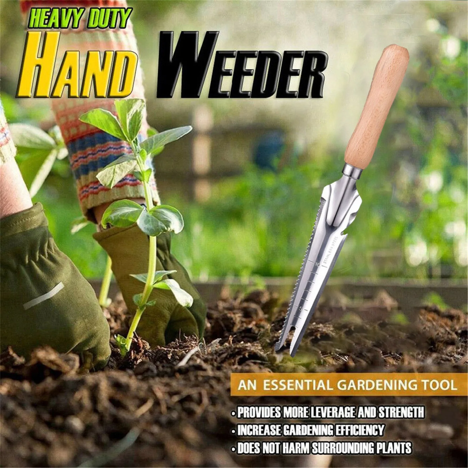 

40# Stainless Steel Wooden Handle Garden Lawn Mower And Sickle In Addition To Pavement Gaps And Weeds Garden And Gardening Tools