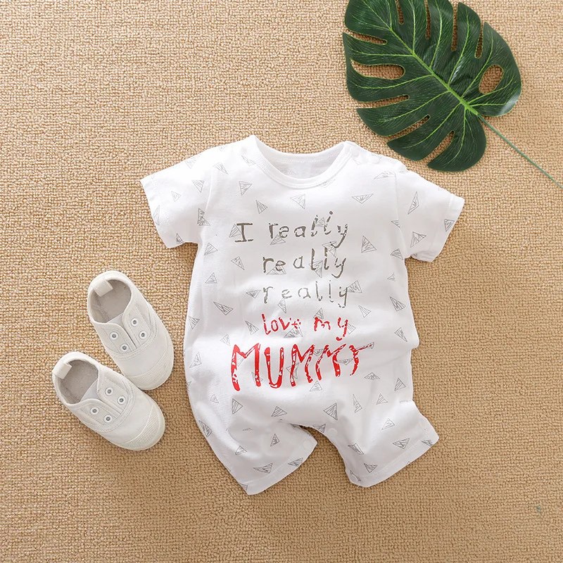 Одежда для новорожденных мальчиков и девочек с надписью I Love Mommy Daddy комбинезон