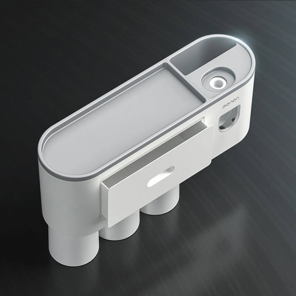 

Toothbrush Holder For Bathroom Tooth Brush Holder Automatic Toothpaste Dispenser Toothbrush Toothpaste Squeezer Wall Mounted
