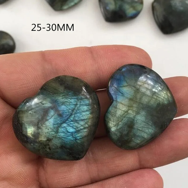 Натуральный Лабрадорит в форме сердца хрустальный камень кулон Лунный тонущий