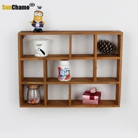 groceries made old wooden three story wall hollow shelves creative home small ornaments storage rack accessories
