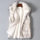 ARLONEET, женский шерстяной жилет из искусственного меха, зимний, средней длины, стоячий воротник, искусственный Лисий мех, жилеты, теплые, искусственный Лисий мех, пальто для женщин CD05