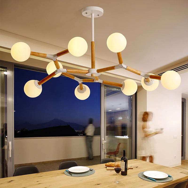 Современная Деревянная люстра в виде ветки подвесная итальянском стиле со