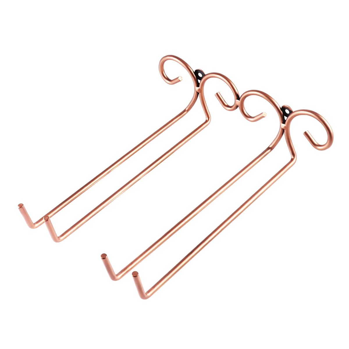 

BESTOMZ 2PCS Bronze Stainless Steel Glass Rack Holder Wall-Mounted Glass Hanger For Bar Home