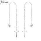 Серьги-подвески Jisensp из нержавеющей стали женские, Простые Длинные серьги-цепочки в стиле панк с перекрестными звеньями