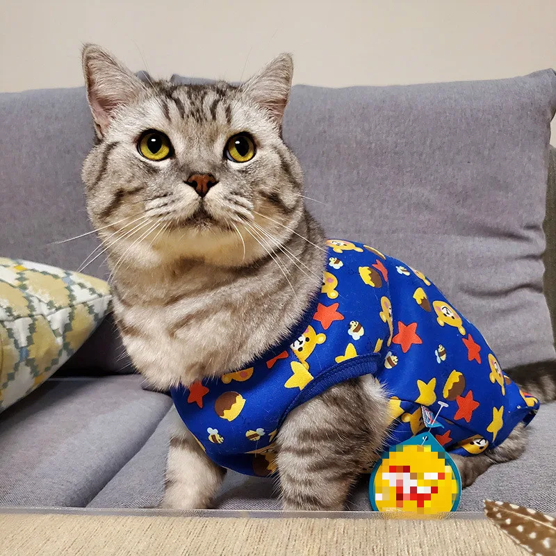 

Fashion Cat Vest Autumn Winter Kitten Waistcoat Animal Bear Print Pet Clothes Ropa Para Gatos Costume For Little Pets Cats