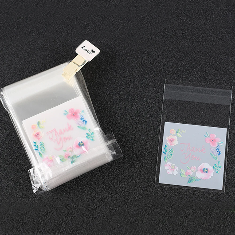 100 шт. прозрачный мешок подарочные пакеты Пластик чехол спасибо сумка Рождество