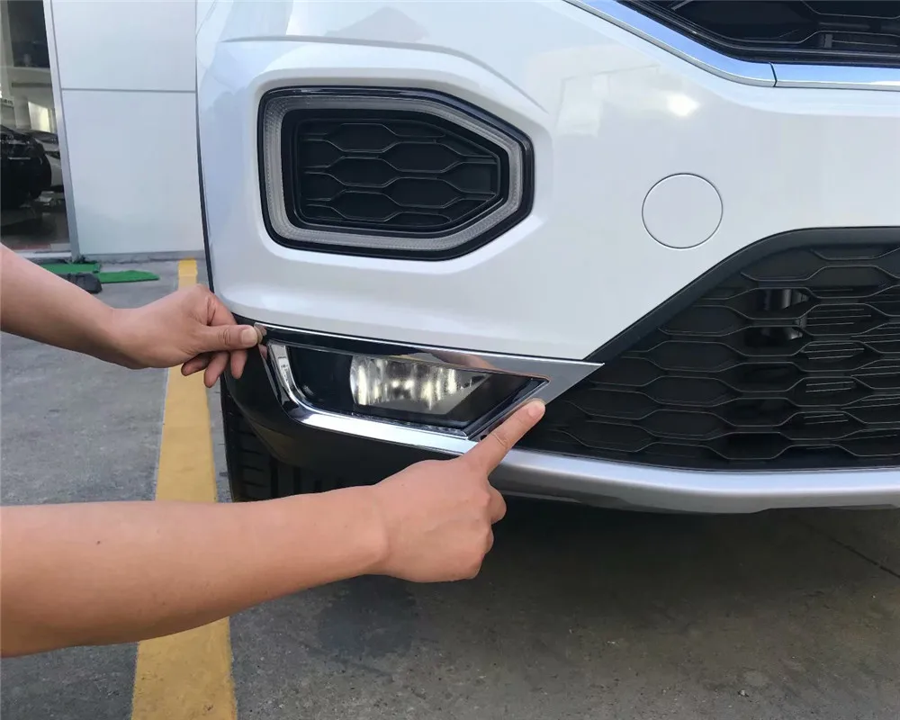 Для VW Volkswagen T ROC TROC 2017 2018 2019 Хром ABS автомобильный передний бампер противотуманный