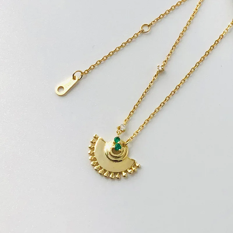 Маленькая подвеска веер цепочка до ключицы ожерелье из стерлингового серебра 925