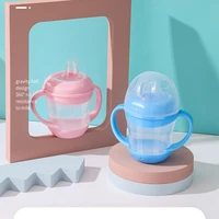 160ml baby cups with handle suction feeding bottles for kids water milk children training drinking bottle infant cups
