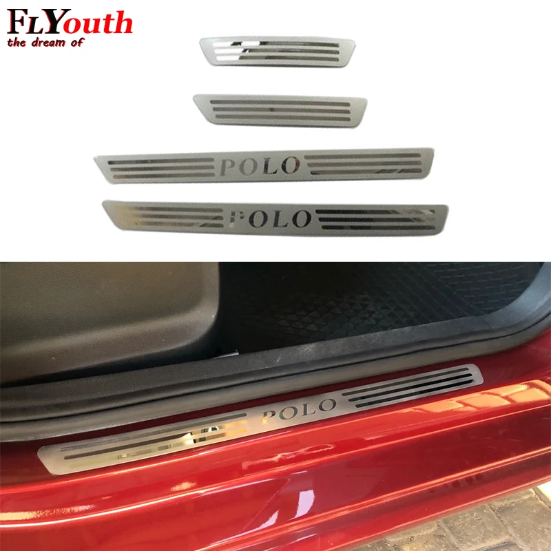 Накладка на пороги из нержавеющей стали для Volkswagen Vw Polo 2009 2010 2011-2017 автомобильные