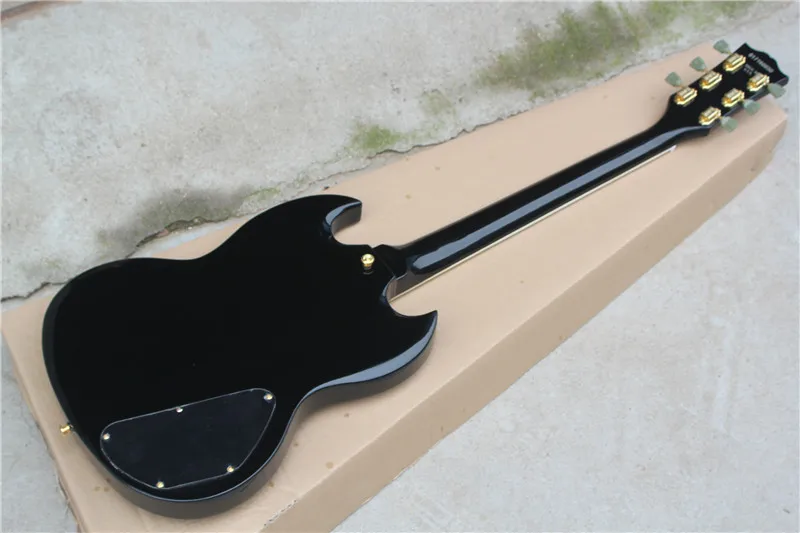 Sg 400 электрогитара с левой рукой черный корпус гриф из розового дерева белый