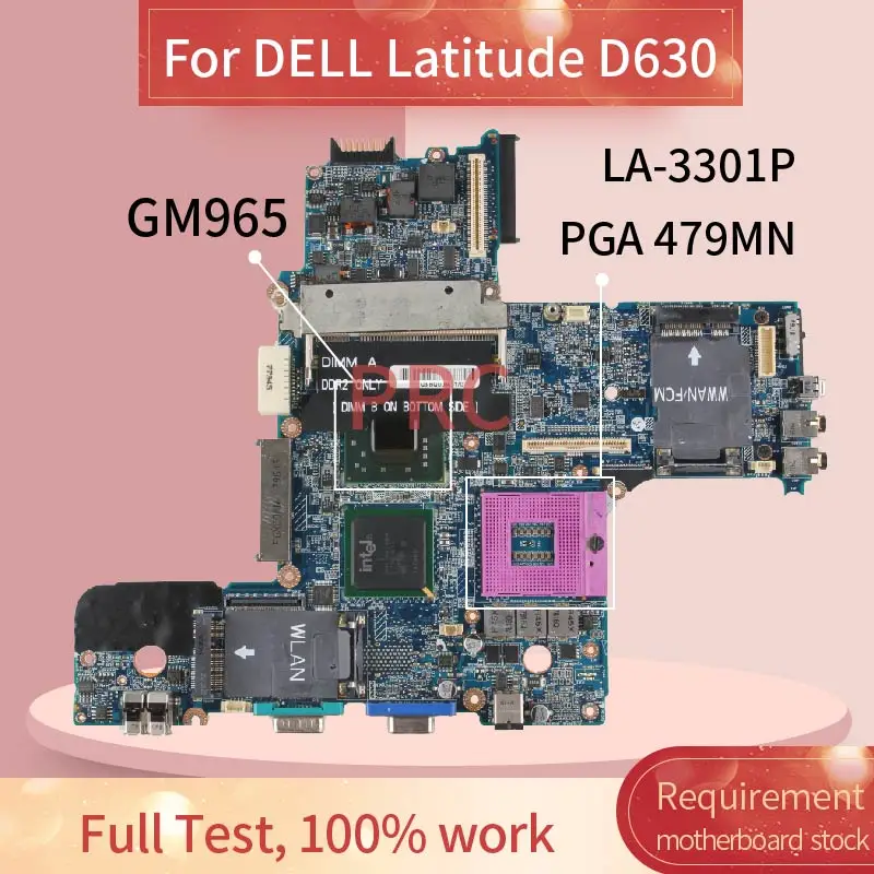 CN 0DT781 для DELL Latitude D630 материнская плата ноутбука LA 3301P GM965 DDR2 Материнская
