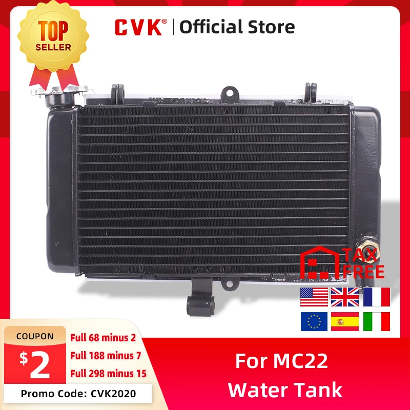 

CVK Motorcycle Aluminium Black Radiator Cooler Cooling Water Tank For HONDA CBR250 MC22 CBR250RR NC22 CBR 250 RR MC19 MC 19 22