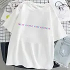 Женская футболка в стиле панк с надписью относиться к людям с добротой, Повседневная модная футболка в Корейском стиле, в стиле хип-хоп, на лето